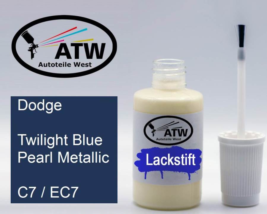 Dodge, Twilight Blue Pearl Metallic, C7 / EC7: 20ml Lackstift, von ATW Autoteile West.